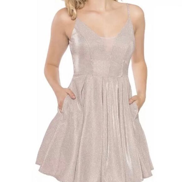 COPY - B Darlin Glitter Mesh Dress, - Picture 1 of 7